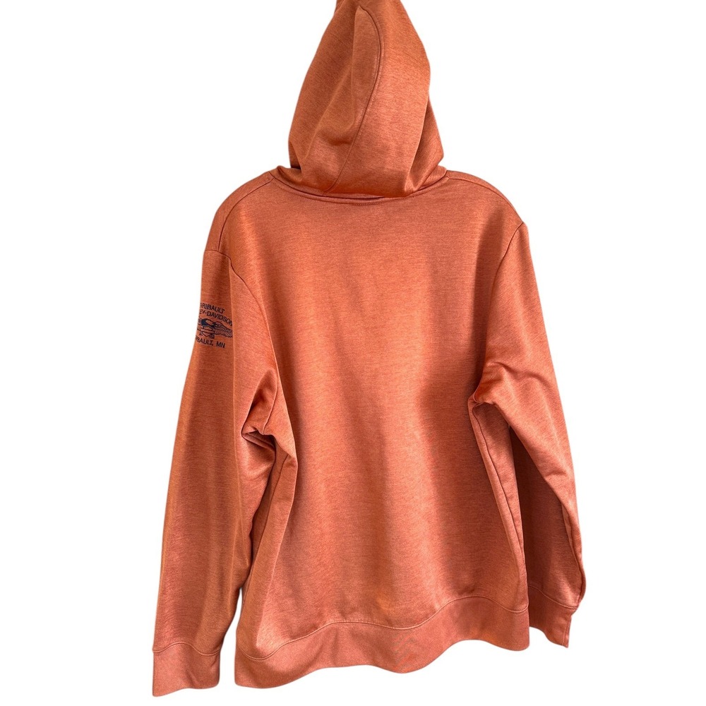 Harley Davidson Orange Long Sleeve Hoodie Graphic Print Sweatshirt Mens Large‎ - Picture 5 of 10